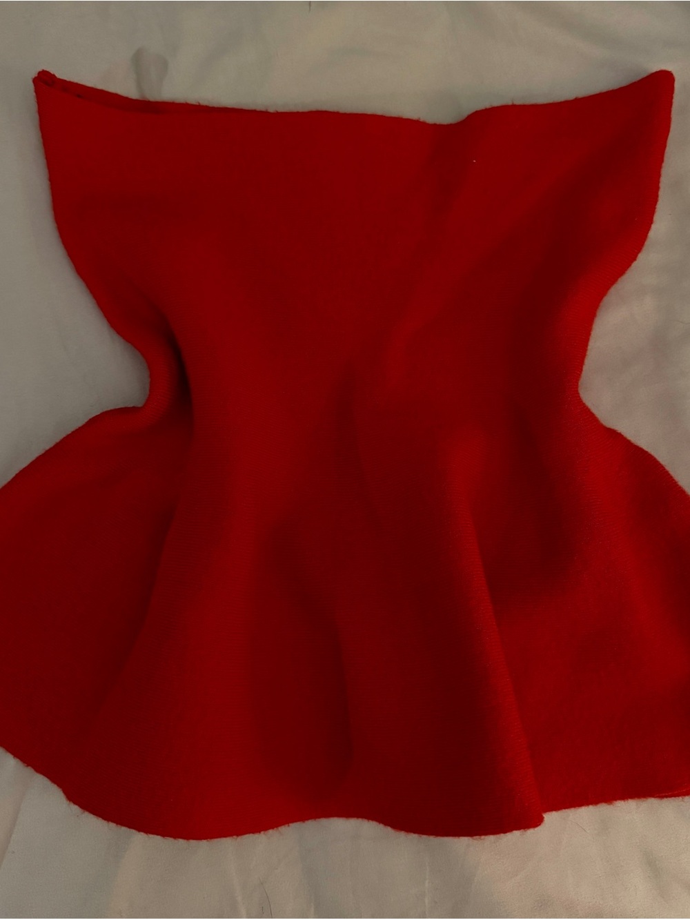 Red Strapless Women's Peplum Top by Papermoon